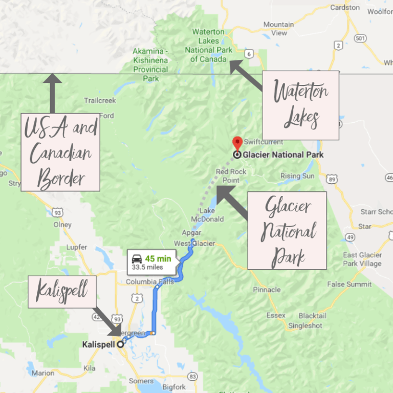 Glacier National Park Attractions Map