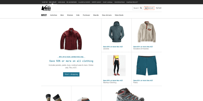 outdoor clothing discount store